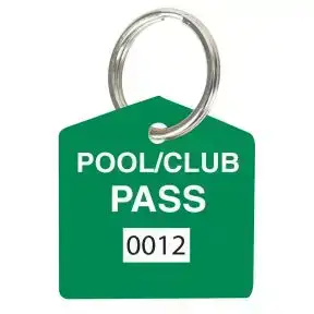 Pool Pass Key Tag Kit - Green - House Shape