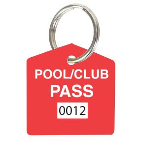 Pool Pass Key Tag Kit - Red - House Shape