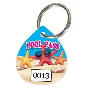 Pool Pass Key Tag Kit - Seashore - Water Drop