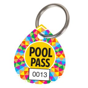 Pool Pass Key Tag Kit - Geometric Sun - Water Drop
