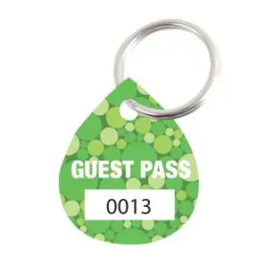 Pool Pass Key Tag Kit - Lime Dots - Water Drop 