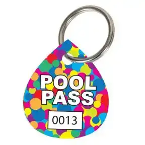 Pool Pass Key Tag Kit - Colorful Dots - Water Drop