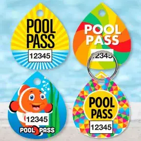 Custom Pool Pass - Water Drop - Number Only