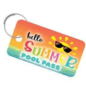 Pool Pass Key Tag Kit - Budget Rectangle - Hello Summer