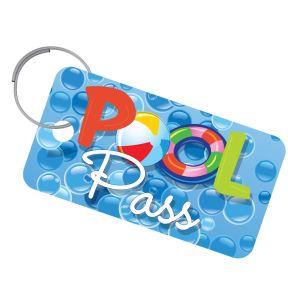 Pool Pass Key Tag Kit - Budget Rectangle - Pool Party