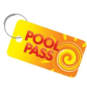 Pool Pass Key Tag Kit - Budget Rectangle - Sunshine