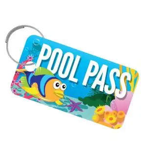Pool Pass Key Tag Kit - Budget Rectangle - Underwater