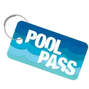 Pool Pass Key Tag Kit - Budget Rectangle - Waves