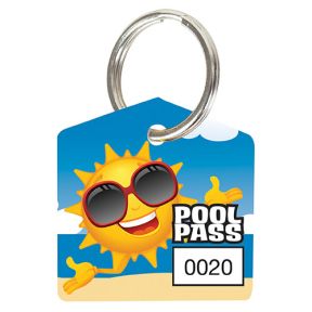 Pool Pass Key Tag Kit - Fun Sun - House Shape