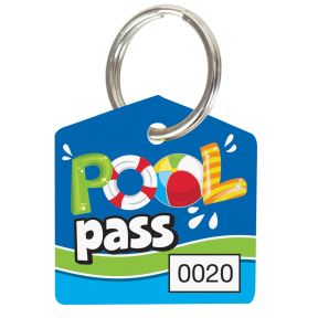 Pool Pass Key Tag Kit - Pool Vibes - House Shape