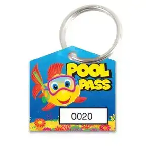 Pool Pass Key Tag Kit - Fish Diver - House Shape