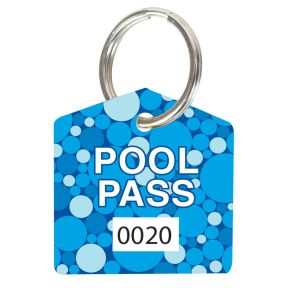 Pool Pass Key Tag Kit - Blue Dots - House Shape