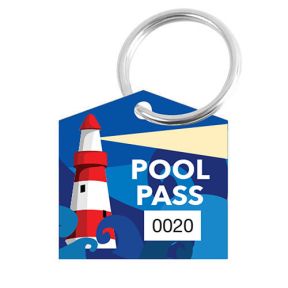 Pool Pass Key Tag Kit - Lighthouse - House Shape