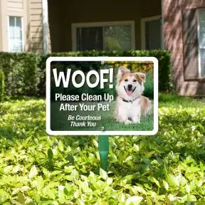 Yard Sign 18" Kit - Woof! Please Clean Up