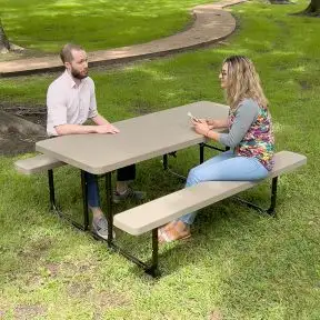 6' Wood Grain Picnic Table