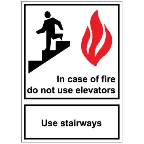 Interior Sign-In Case of Fire Plastic Sign