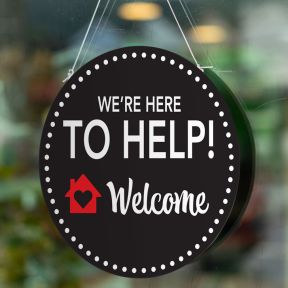 Magnet Sign - Welcome Dot Clock Sign