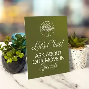 Desktop Signs - Let's Chat about Move-in