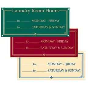 Laundry Room Signs - "Laundry Room Hours"