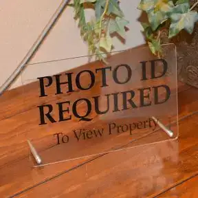 Acrylic Tabletop Sign - Photo ID Required