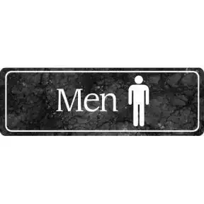 Interior Sign-Men's Restroom Plastic Sign-Marble
