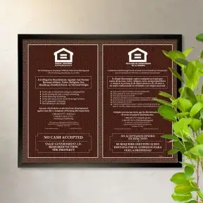 Fair Housing Sign - Brown 2-in-1 Bilingual Framed Poster 