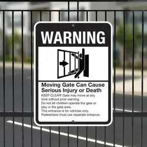 Automatic Gate Signs - "Can Cause Serious Injury"