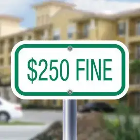 Handicap Parking Signs - "$250 Fine" Green