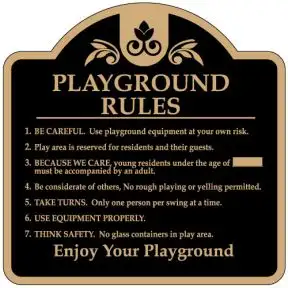 Playground Rules Sign - "Age Requirement" Dome
