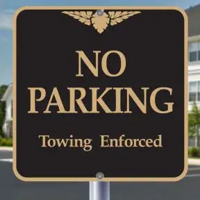 18x18 - No Parking Signs - "Towing Enforced" Designer Square