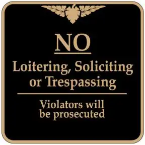 No Trespassing Signs - "No Loitering" Square