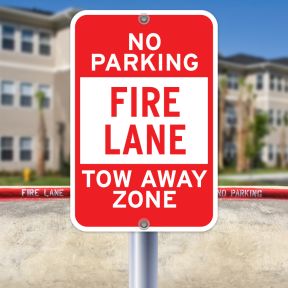 12x18 - Fire Lane No Parking Tow-Away Zone Sign