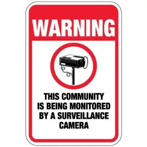Surveillance Camera Signs - "Warning"