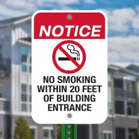 No Smoking Signs - "No Smoking Within 25 Feet"