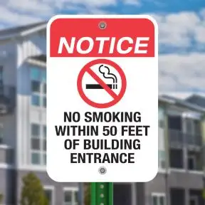 No Smoking Sign - "No Smoking within 50 feet"