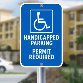 Handicap Parking Signs - "Permit Required" Symbol