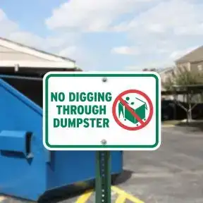 Dumpster Rules Signs - "No Digging"