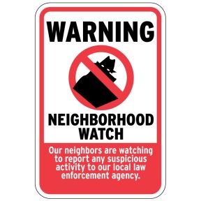 Neighborhood Watch Signs - "Warning"