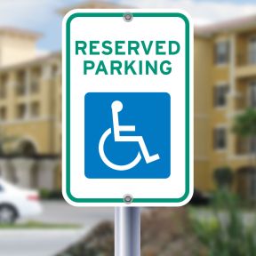Handicap Parking Signs - "Reserved Parking" Green