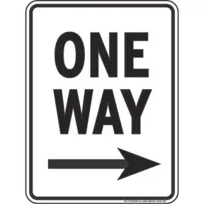 One Way Right Sign