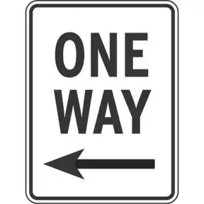One Way Left Sign