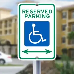 Handicap Parking Signs - "Reserved" with Arrows