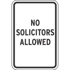 No Solicitors Allowed Sign