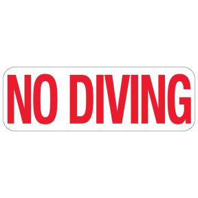 Pool Sign - "No Diving" - Idaho