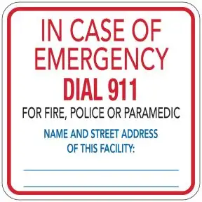 Pool Sign - "Dial 911" - Texas