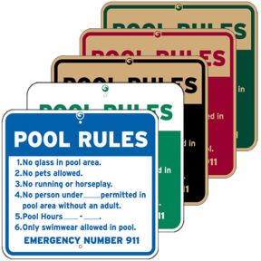 Pool Signs - "Pool Rules"