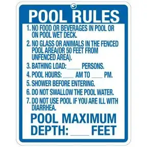 Pool Sign - "Pool Rules" - Florida