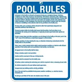 Pool Sign - "Pool Rules" - Kentucky