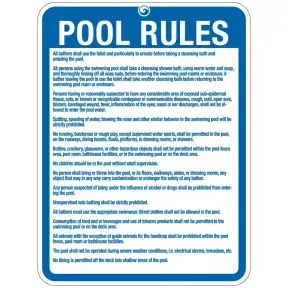 Pool Sign - "Pool Rules" - Michigan
