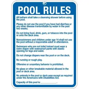 Pool Sign - "Pool Rules" - Montana
